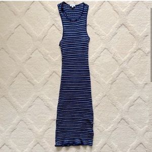 Splendid Navy Blue Ribbed Striped Maxi Dress